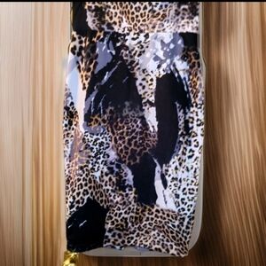 Bebe Women's Small Petite Animal Cheetah Leopard Abstract Print Bodycon Skirt